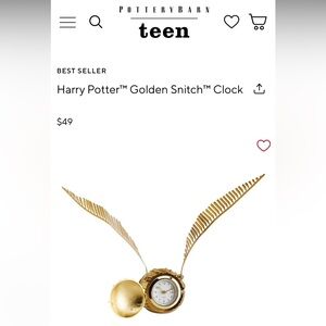 Harry Potter Golden Snitch Clock